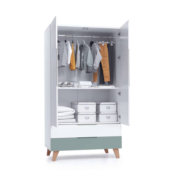 Alondra Baby - Wholesale Cabinet - Nordic children's wardrobe of 110 cm with wooden legs · Lifestyle9