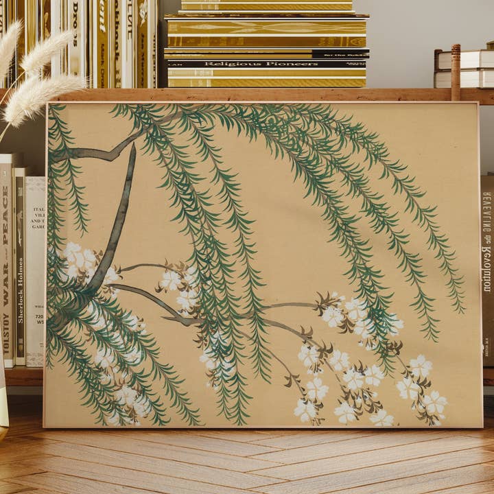 Ink & Drop - Wholesale Art Print - Willow and Cherry Art Print by Kamisaka Sekka