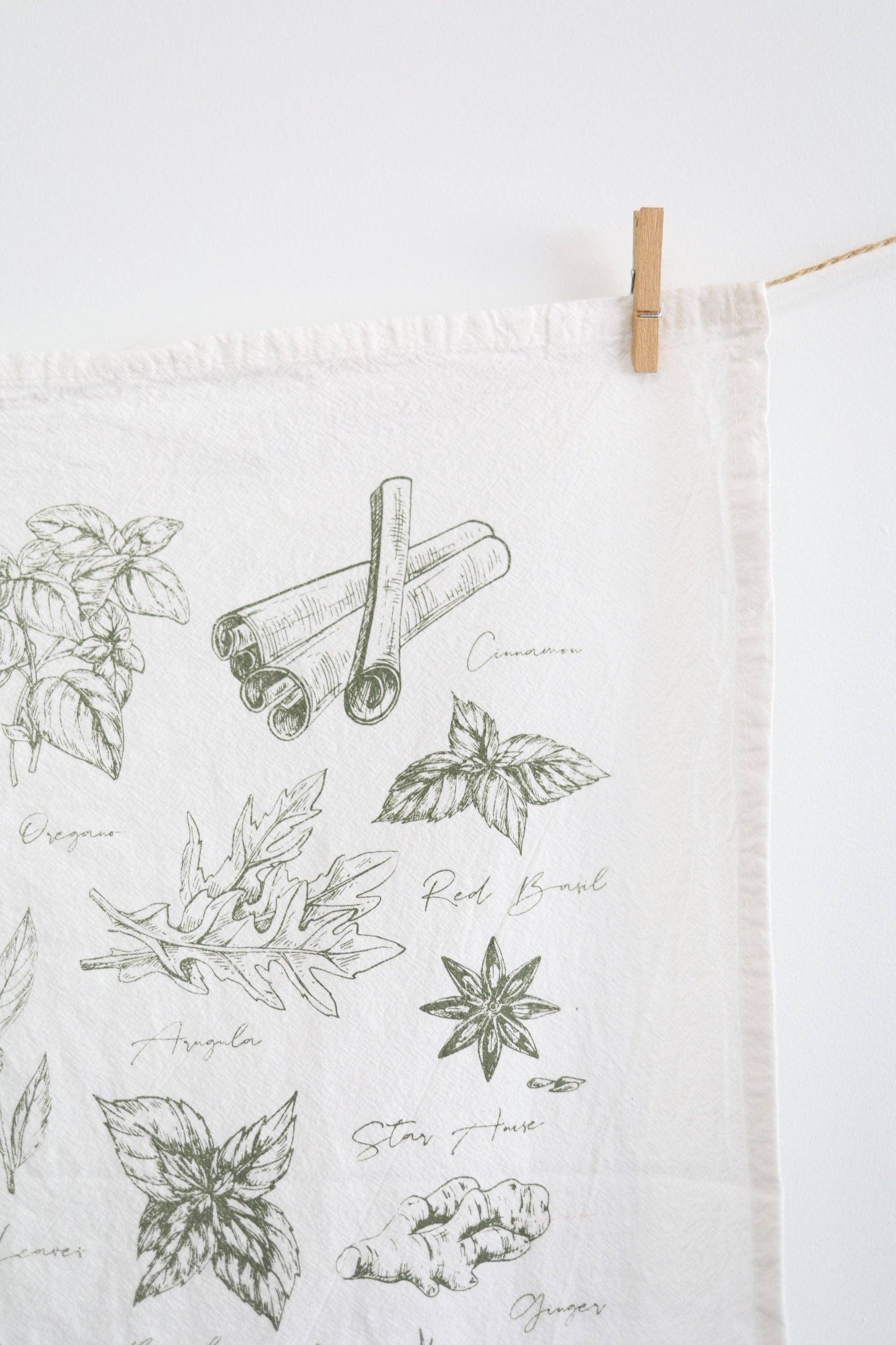 Highland Ridge  |  Handmade Home Decor - Wholesale Tea Towel - Kitchen Herbs Tea Towel2