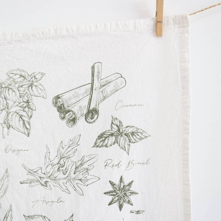 Highland Ridge | Handmade Home Decor - Wholesale Tea Towel - Kitchen Herbs Tea Towel2