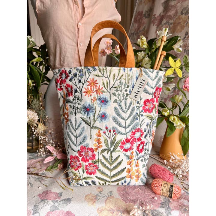 Atenti – Sacola - Mulher por atacado – Saco Organizador de Tricô e Crochet Project: Wildflower Hope10