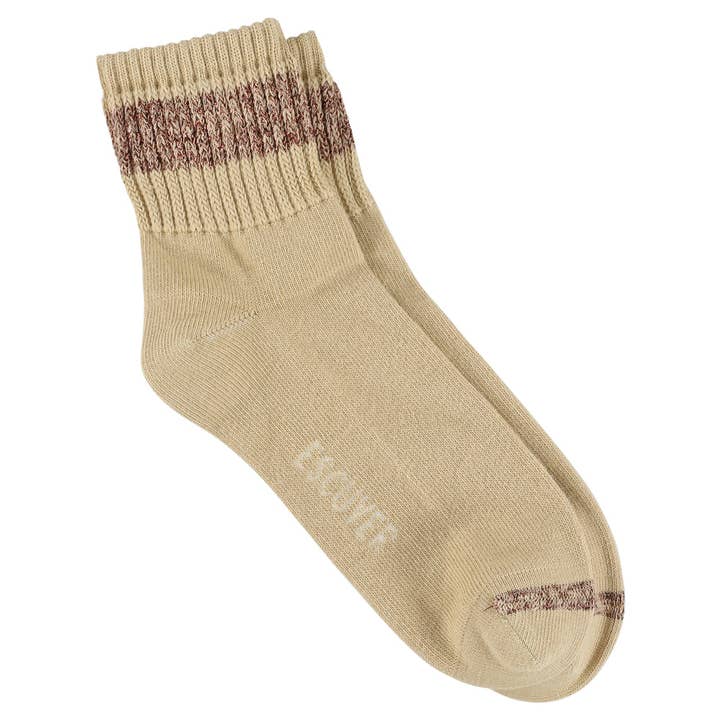 Women Lurex Ankle Socks - Pink / Bronze for wholesale by ESCUYER