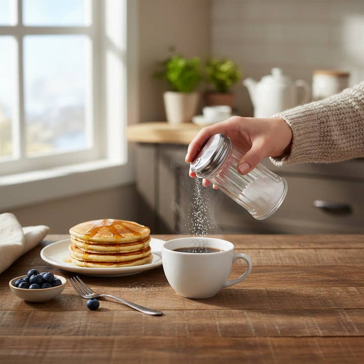 Kadra Kitchenware - Wholesale Jar - Millvado - Retro Style Ss Glass Sugar/Syrup Dispenser, 12 Oz1