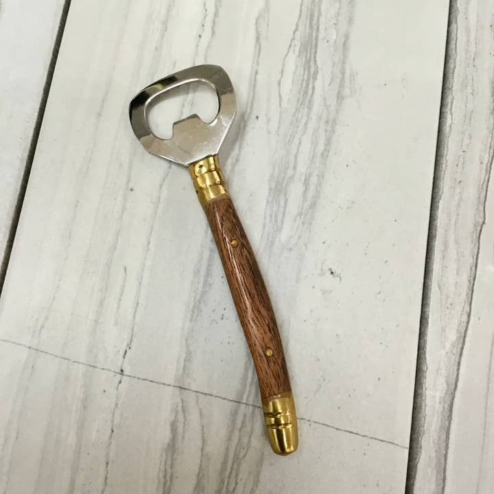 India Handicrafts Inc - Wholesale Bottle/Wine Opener - Driftwood & Gold Opener