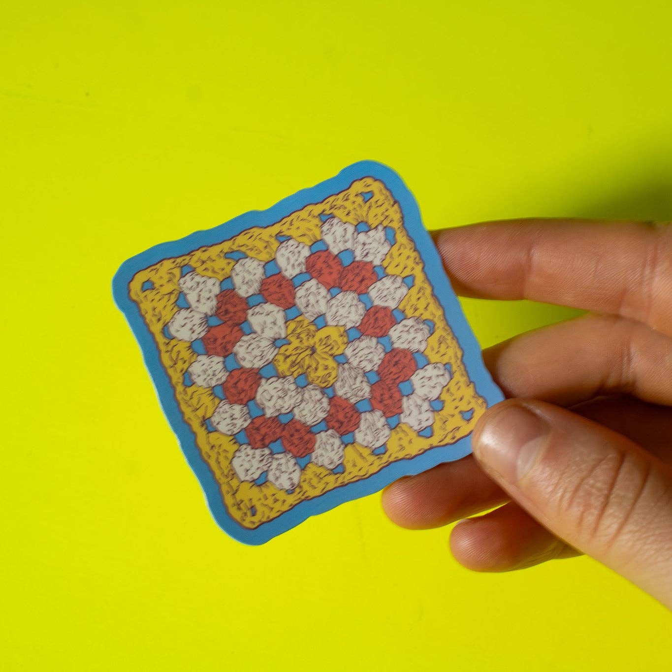 Doctor Scribble - Wholesale Sticker - Granny Square Vinyl Sticker1