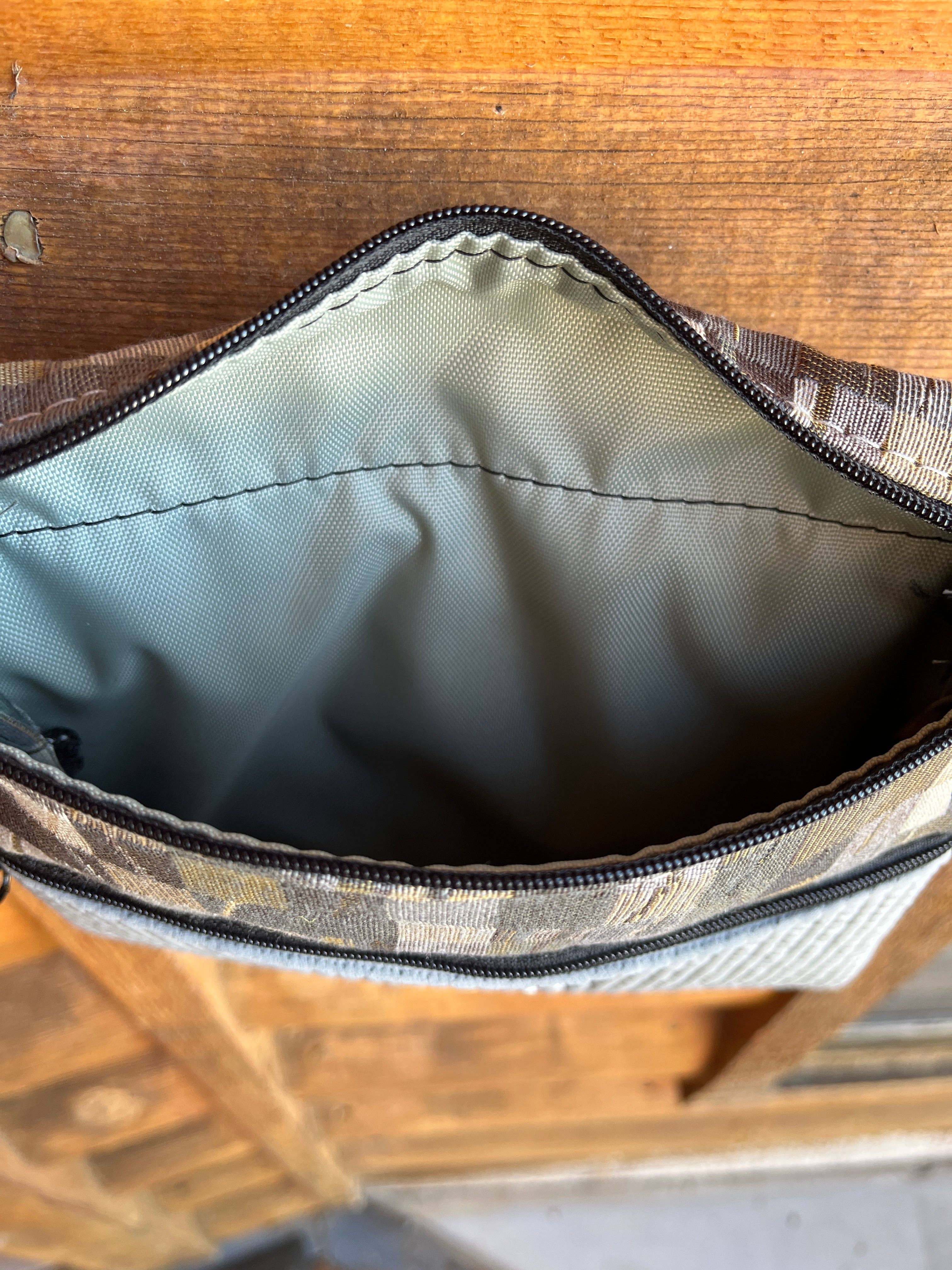 OlovesM.com - Wholesale Crossbody Bag - Women's - 3 Zip Bag Gray- Geometric Home dec Circle fabric2