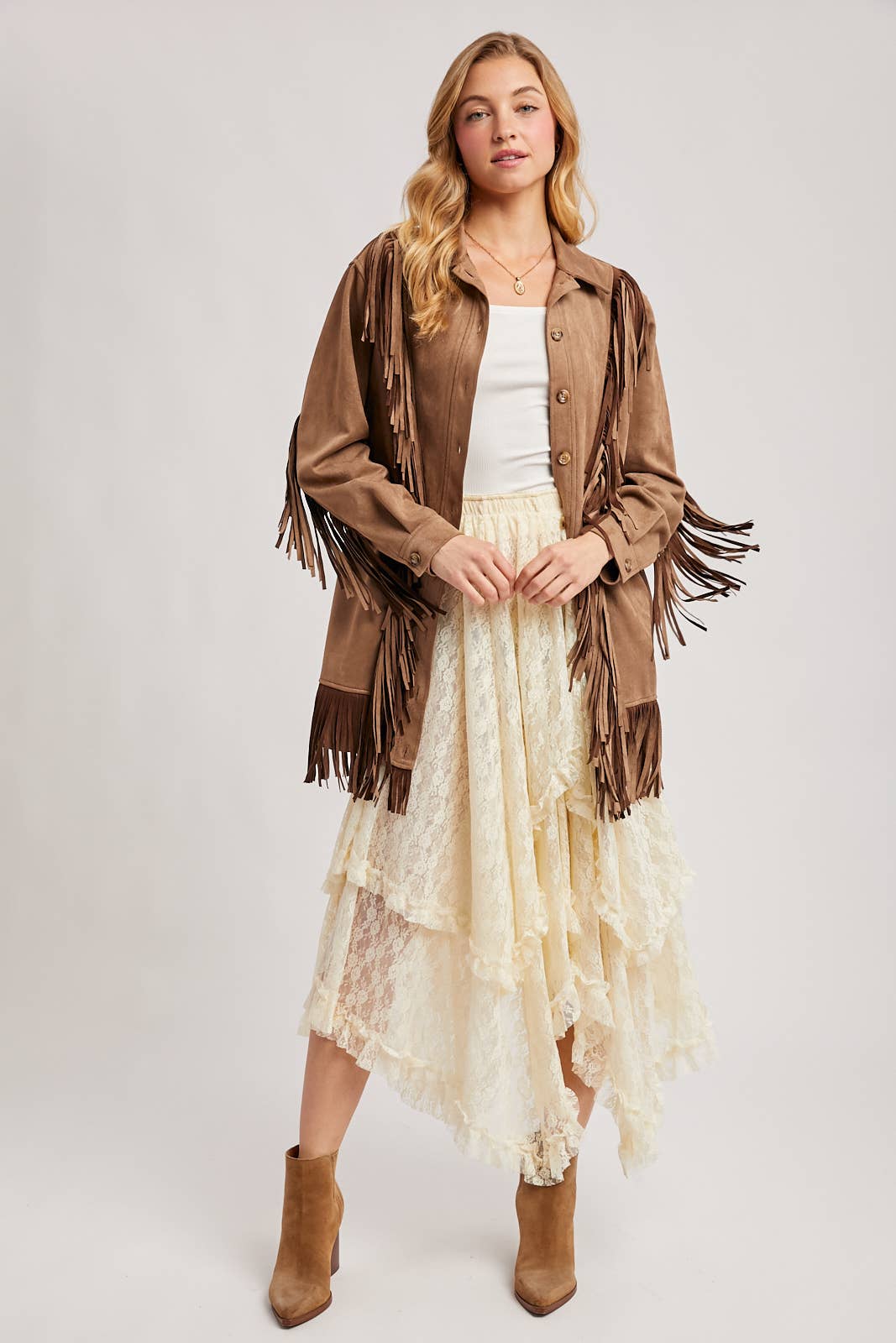 Bluivy - Wholesale Jacket - Women's - VEGAN SUEDE FRINGED JACKET30