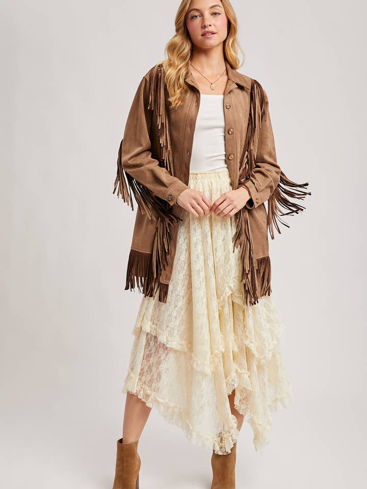 Bluivy - Wholesale Jacket - Women's - VEGAN SUEDE FRINGED JACKET30