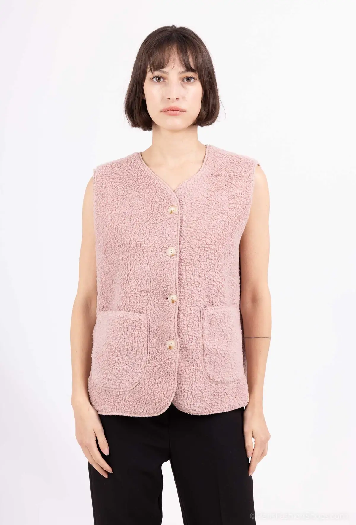 Mimi & Gogo - Vente Veste sans manches – femme - Gilet moumoute sans manches @6108_GiMoumoute16