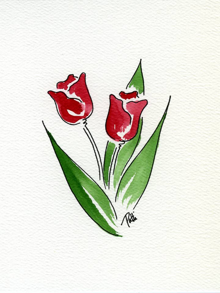 Túlipas (Conjunto de 8) por atacado de Fine Lines