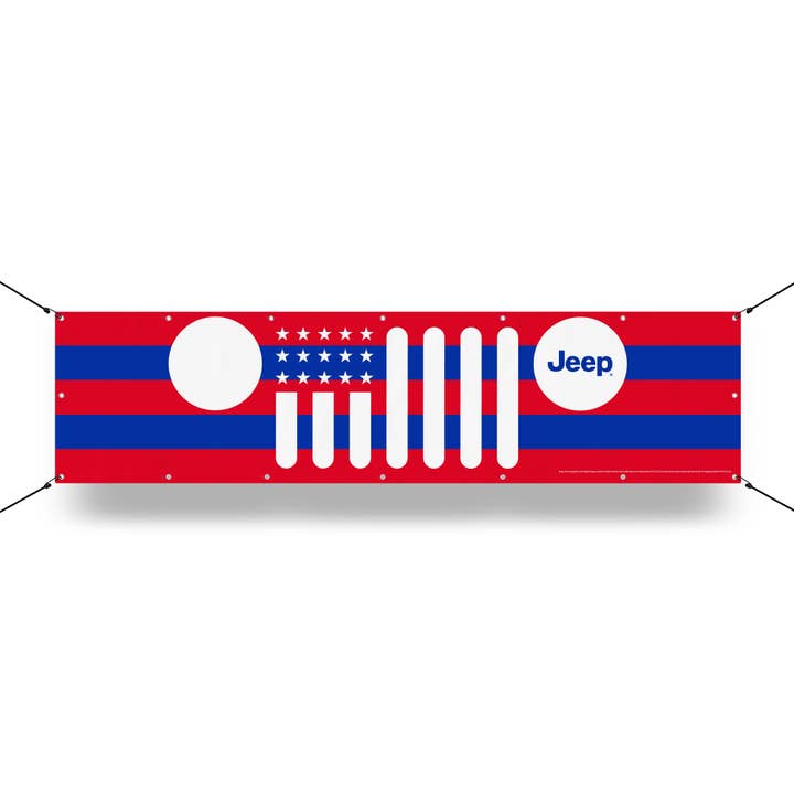 Banner - Jeep® Flag Grille - RWB for wholesale by Detroit Shirt Co.