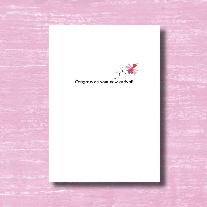 Kim Dettmer Art - Wholesale Baby Card - Welcome Little Love Bug Card – Sweet & Whimsical New Baby1