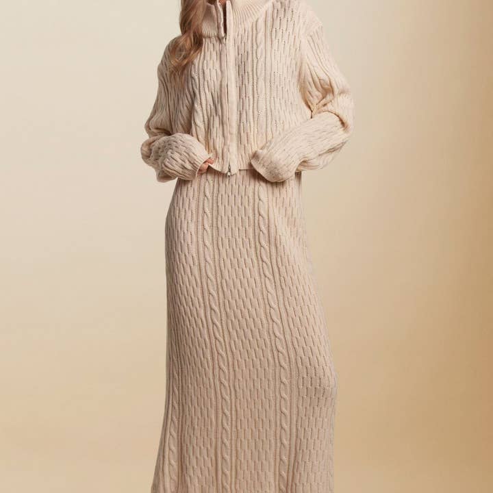 CESW3452 - ZIP UP SWEATER TOP AND SKIRT SETS and other Purchase Wholesale knit skirt set. Free Returns & Net 60 Terms on Faire trending on Faire.