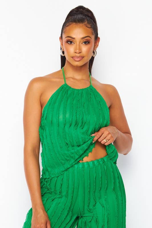 5besties inc - Wholesale Top & Pant Set (NOT Loungewear) - Women's - Halter Neck Ruffle Top and Pants Set14