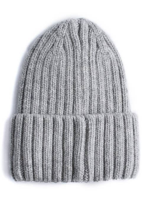 Mulberry silk-lined cashmere beanie - Grey for wholesale by Silk Diversity