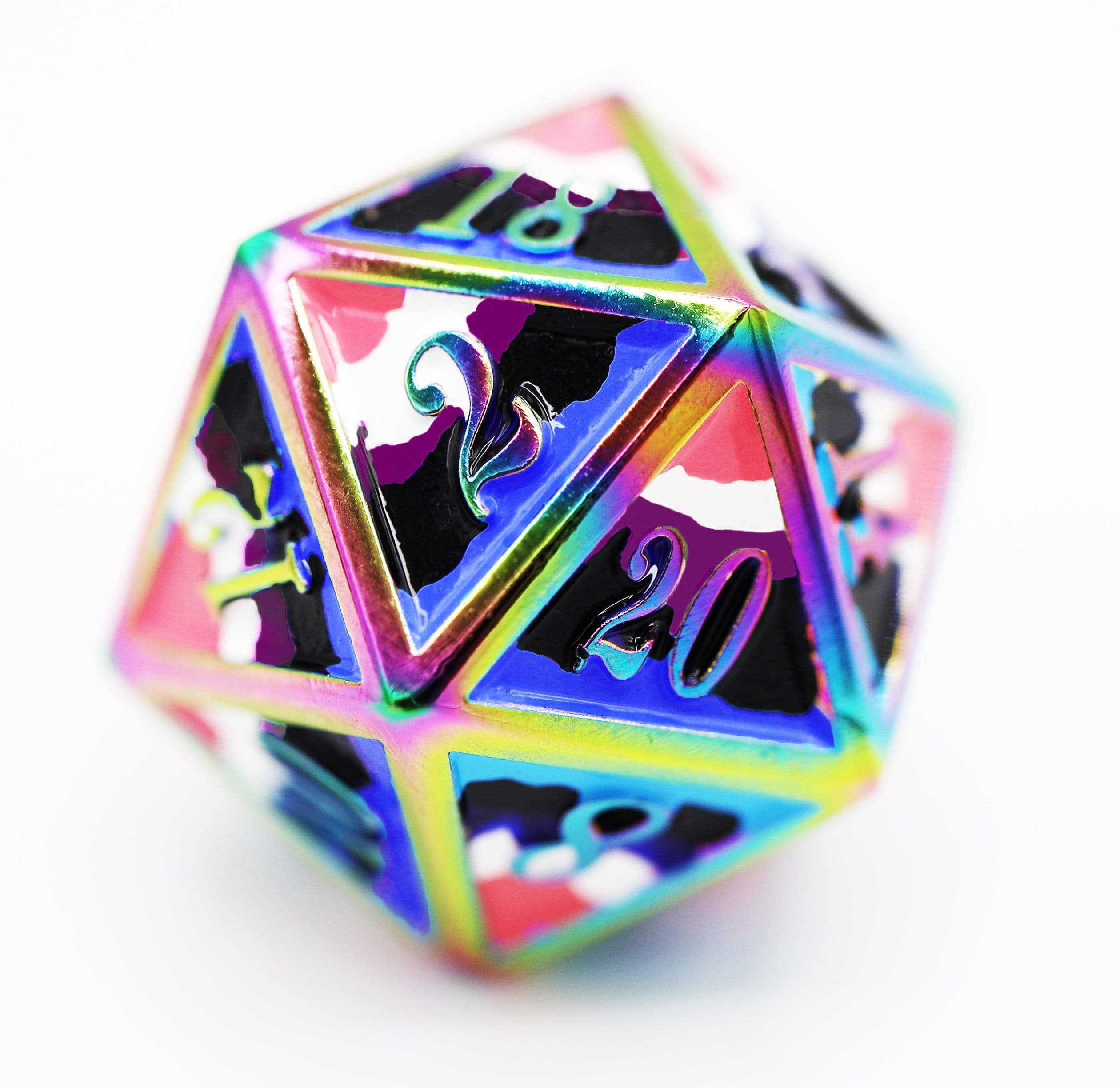 Foam Brain Games - Wholesale Dice - Genderfluid Pride Flag - Metal RPG Dice Set2