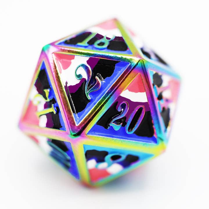 Foam Brain Games - Wholesale Dice - Genderfluid Pride Flag - Metal RPG Dice Set2