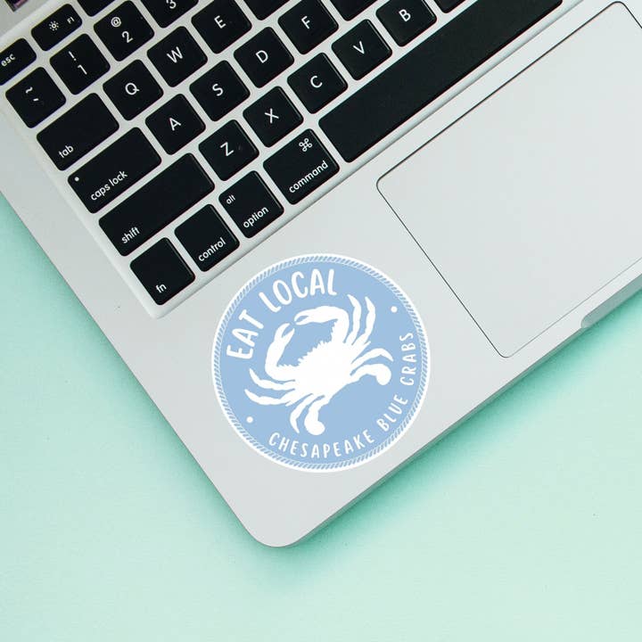 Adhesivo de vinilo Eat Local Chesapeake Bay Blue Crabs para venta al por mayor de Chesapeake Charm Shop