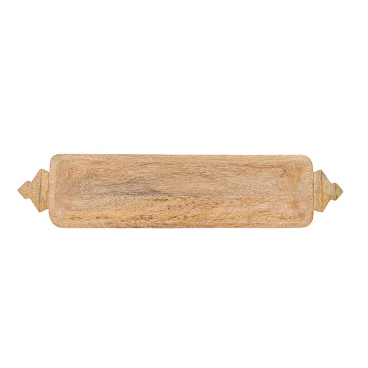 Foreside Home & Garden - Wholesale Serving Tray - Parat Carved Handle Serving Tray Natural Mango Wood