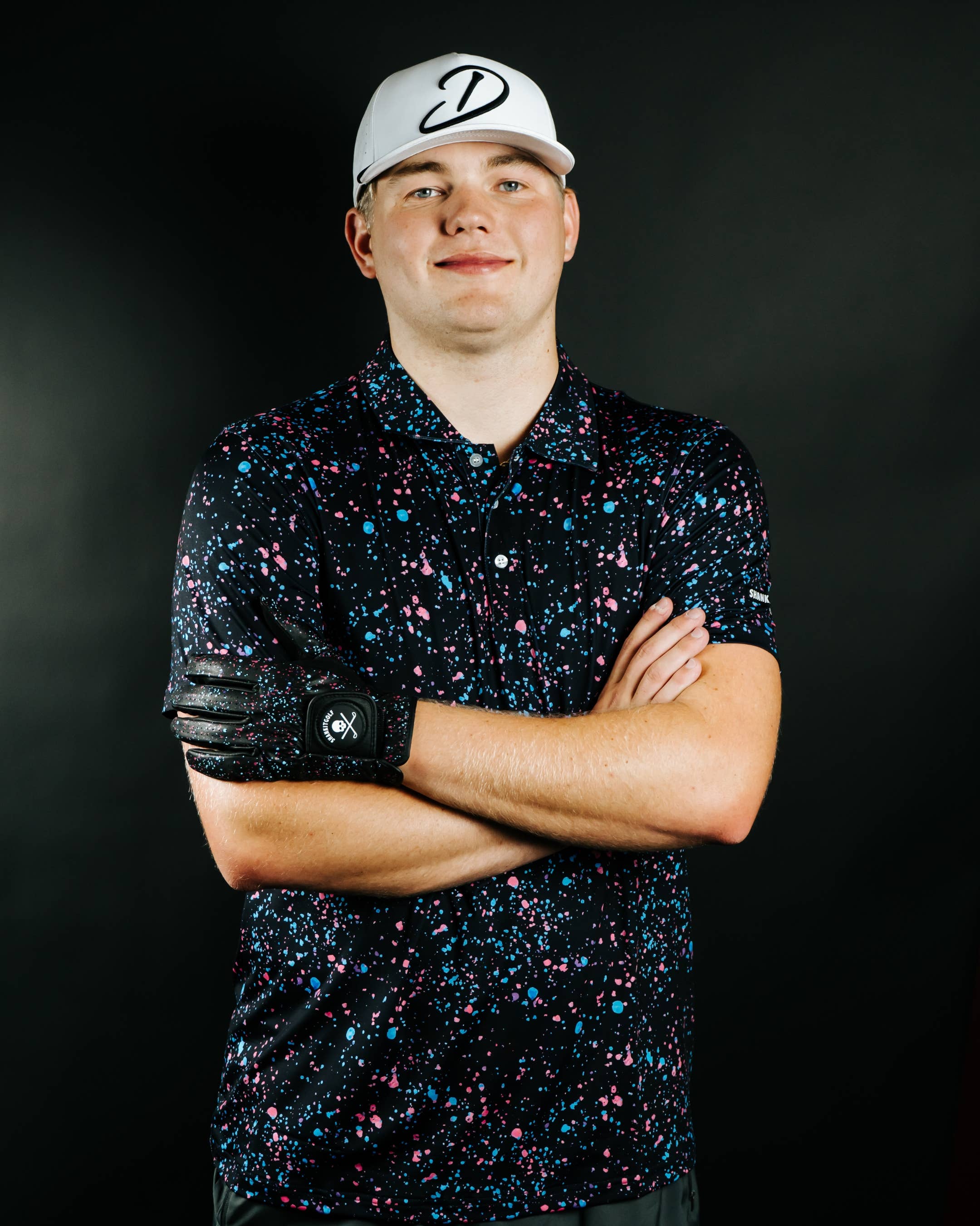 Shank It Golf – wholesale Polo – Men’s – Paint Splatter Polo Black