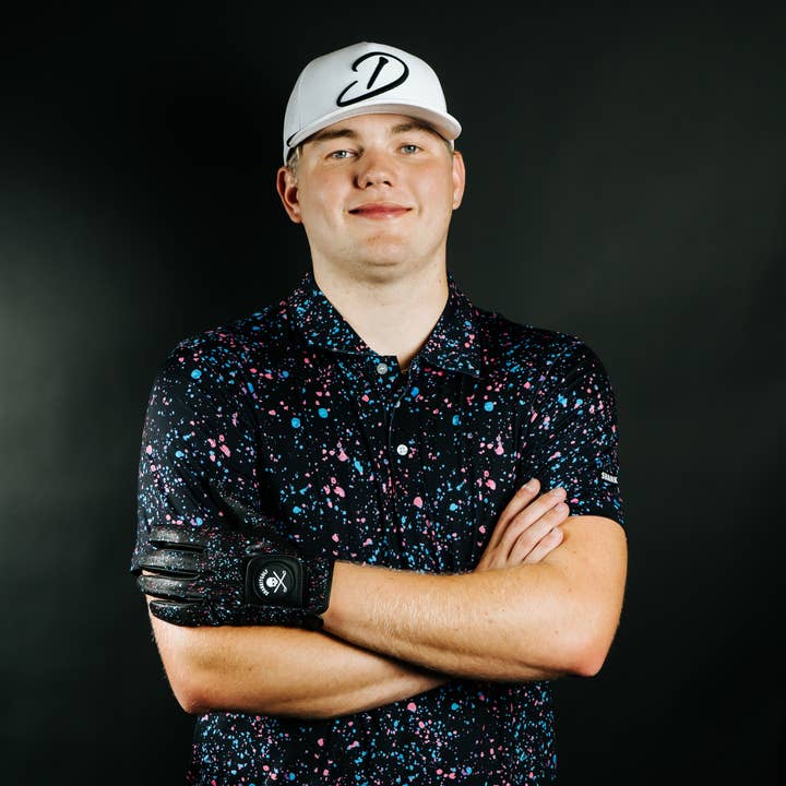 Shank It Golf – wholesale Polo – Men’s – Paint Splatter Polo Black0