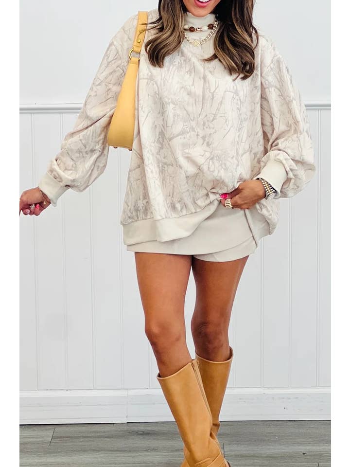 LA Society - Wholesale Sweatshirt - Women's - LAS Western Camo Mock Neck Baggy Sweatshirt (S-XL)2