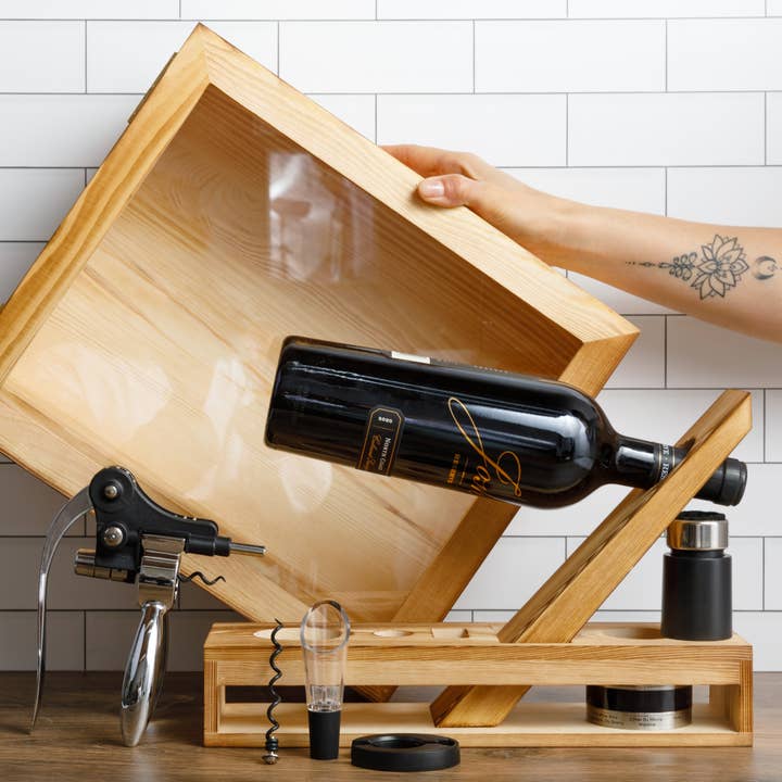 WINEBOX - Personalized Wine Display Rack, Pine Wine Holder for wholesale by Barbox