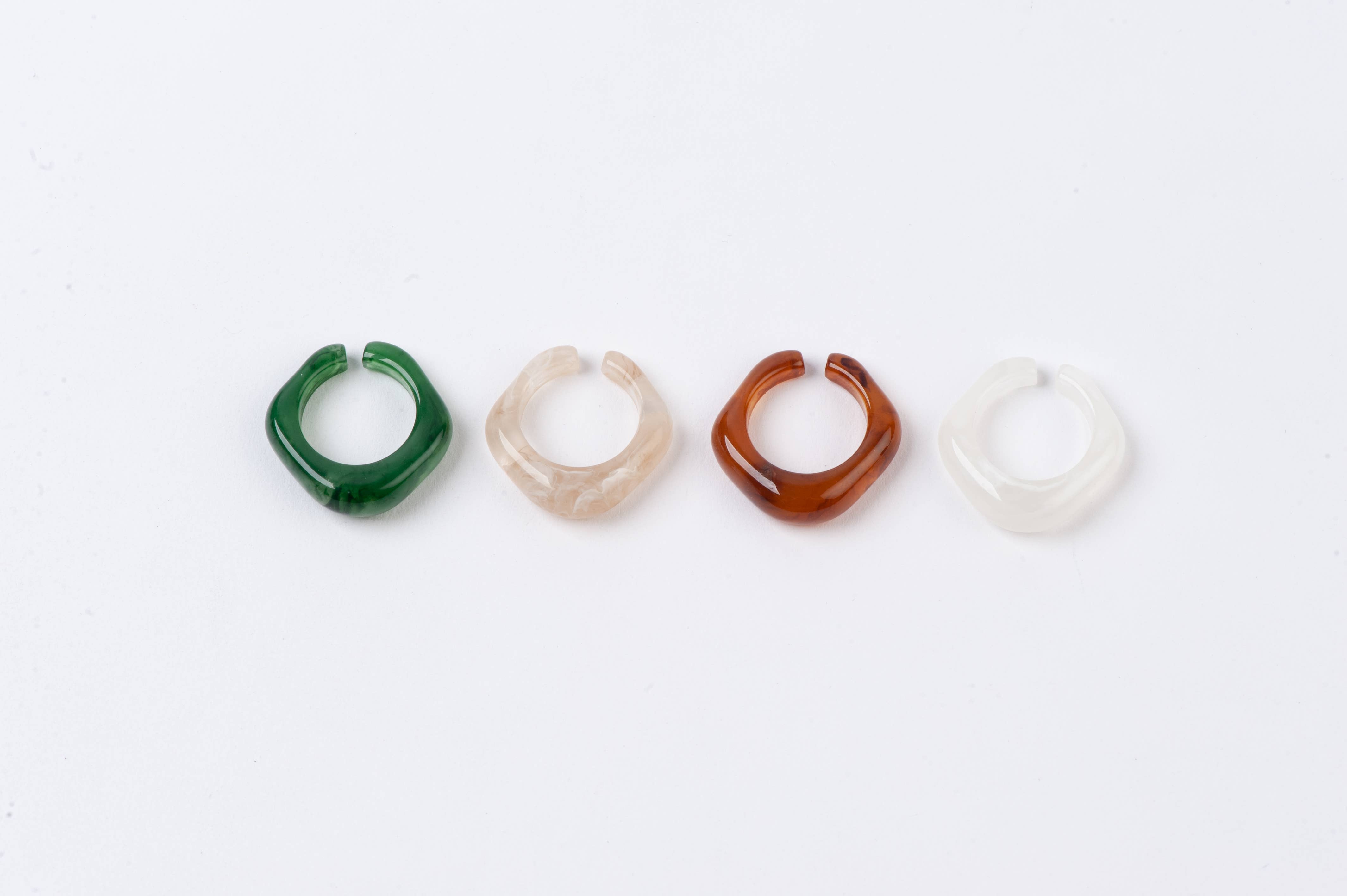 Lucca Couture - Wholesale Jewelry Set - BOHO RESIN RING-SET OF 44