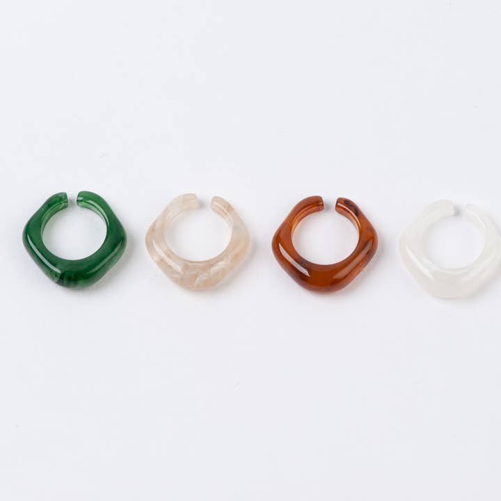 Lucca Couture - Wholesale Jewelry Set - BOHO RESIN RING-SET OF 44