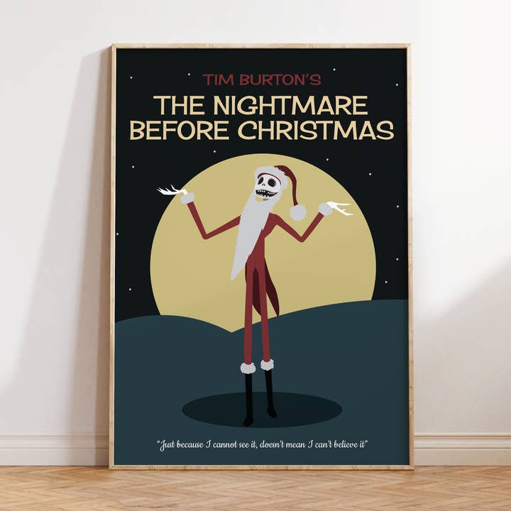 Póster minimalista de Pesadilla antes de Navidad para venta al por mayor de Poppermost Prints