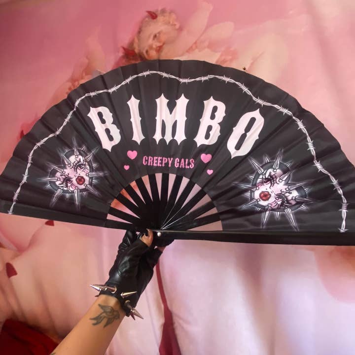 Creepy Gals – Ventilador dobrável acessório por atacado – Leque Goth Bimbo Rave1