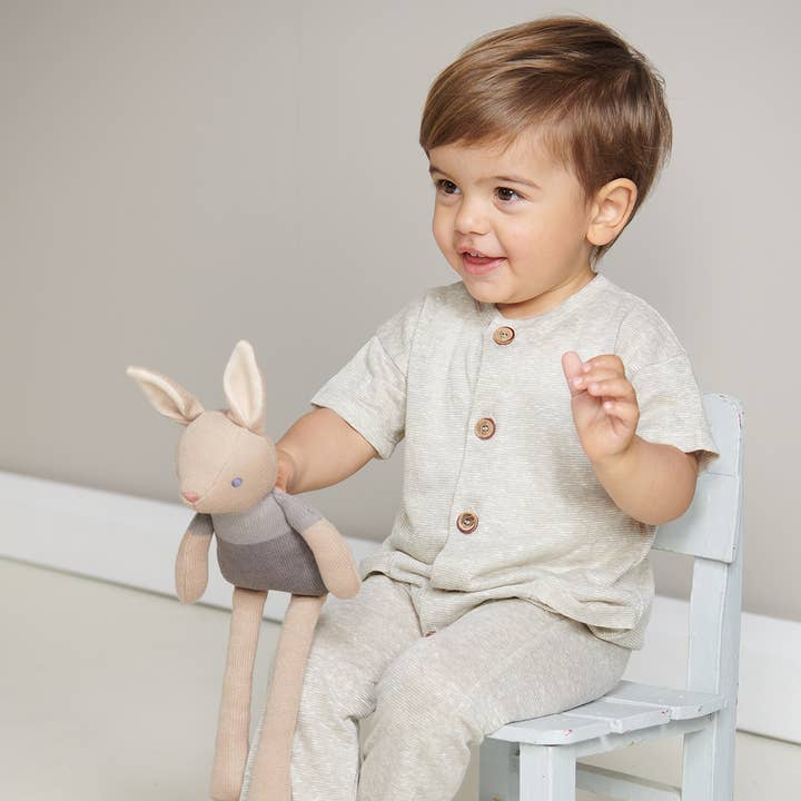 ThreadBear Design UK/EU - Wholesale Doll - Kids - Baby Threads Taupe Bunny - Organic Doll 35cm3
