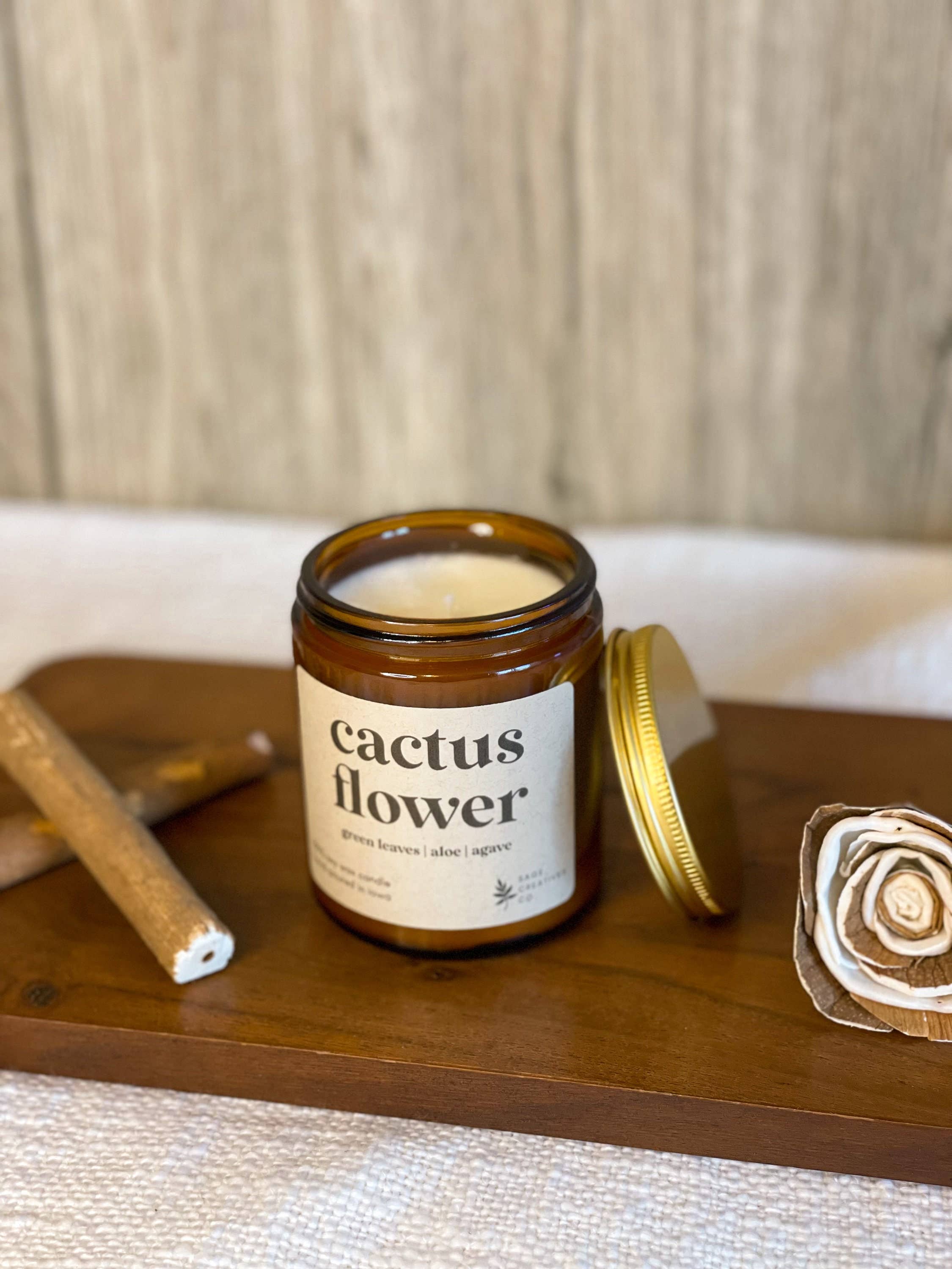 Sage Candle Co. - Wholesale Jar/Filled Candle - Cactus Flower - 100% Soy Wax Candle3