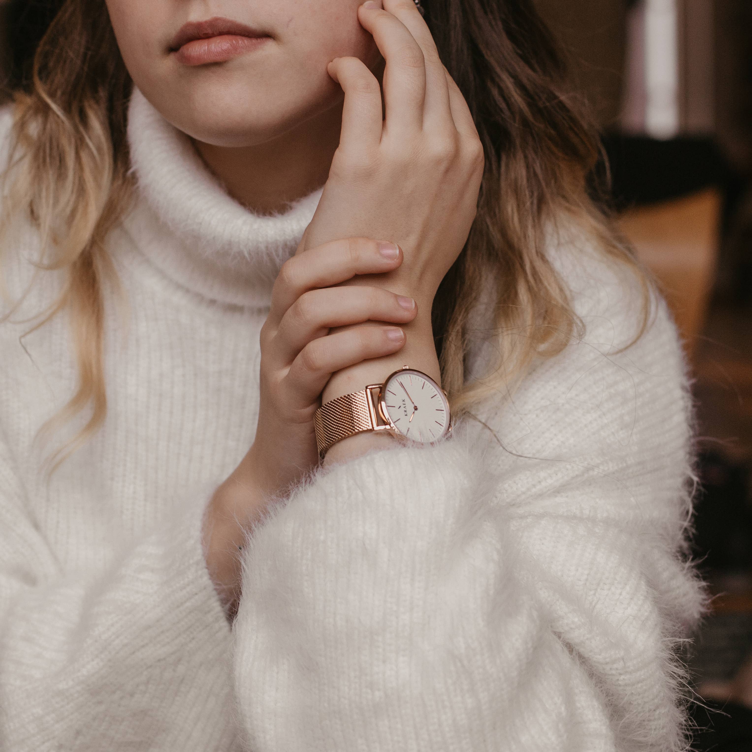 KRAEK Watches - Wholesale Wrist Watch - Women's - Alouette | Rose Gold | Mesh | 36 mm1