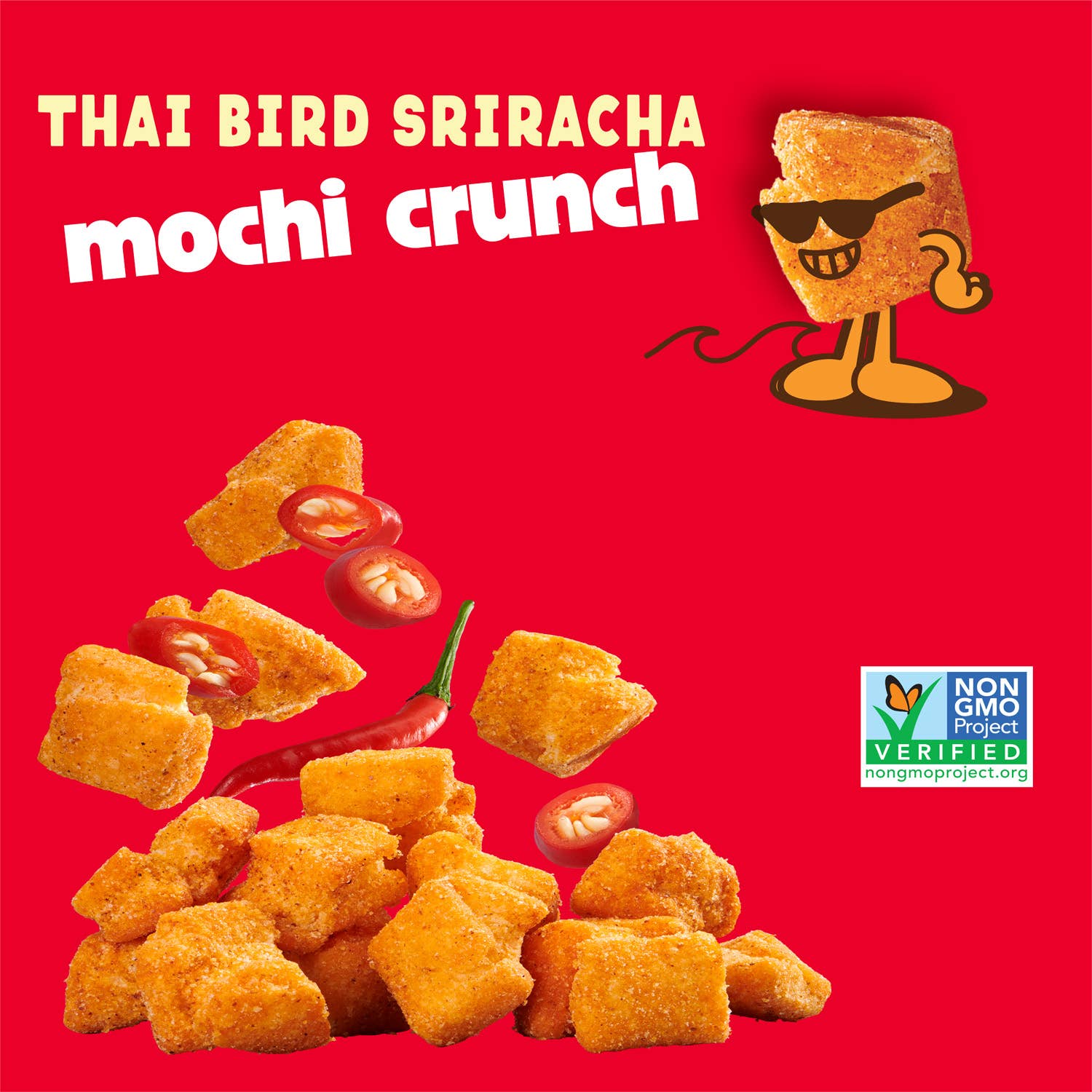 Sun Tropics - Wholesale Puffed Snack - Sun Tropics Mochi Crunch, Thai Bird Sriracha, 6 x 3.5oz2