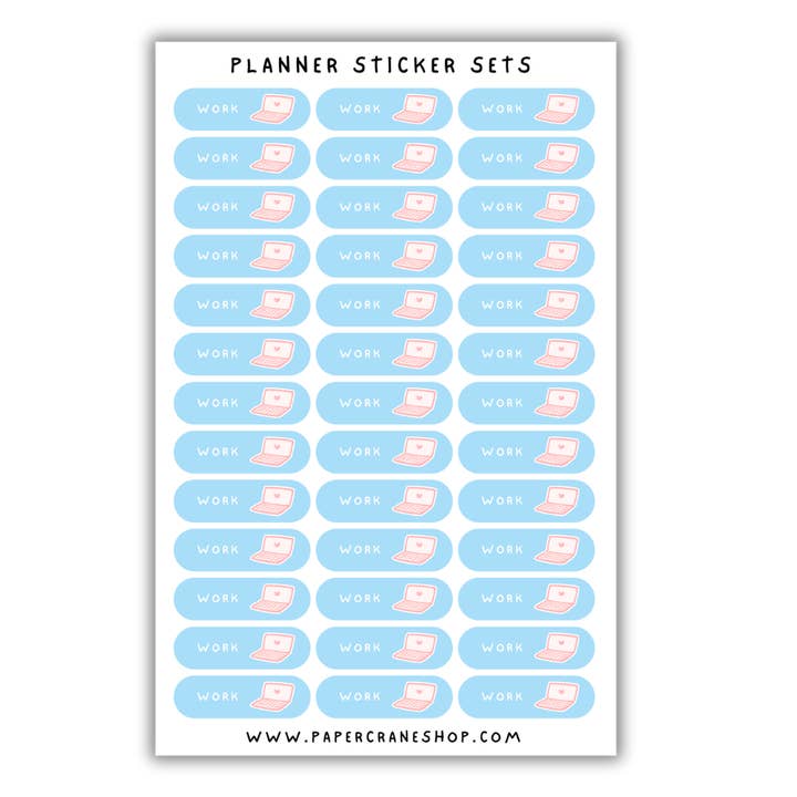 Cutesy Planner Sticker Set - Work for wholesale by Paper Crane Shop