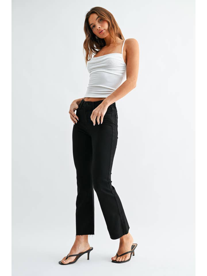 JUST BLACK DENIM - Wholesale Jeans - Women's - BP370J-A - BLACK - HR Tonal Crop Flare2