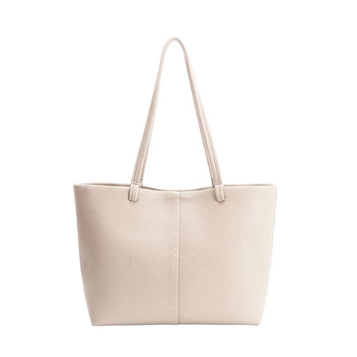 Précommande du sac fourre-tout en cuir végétalien recyclé Sommer Ivory 30/4 pour la vente par Melie Bianco