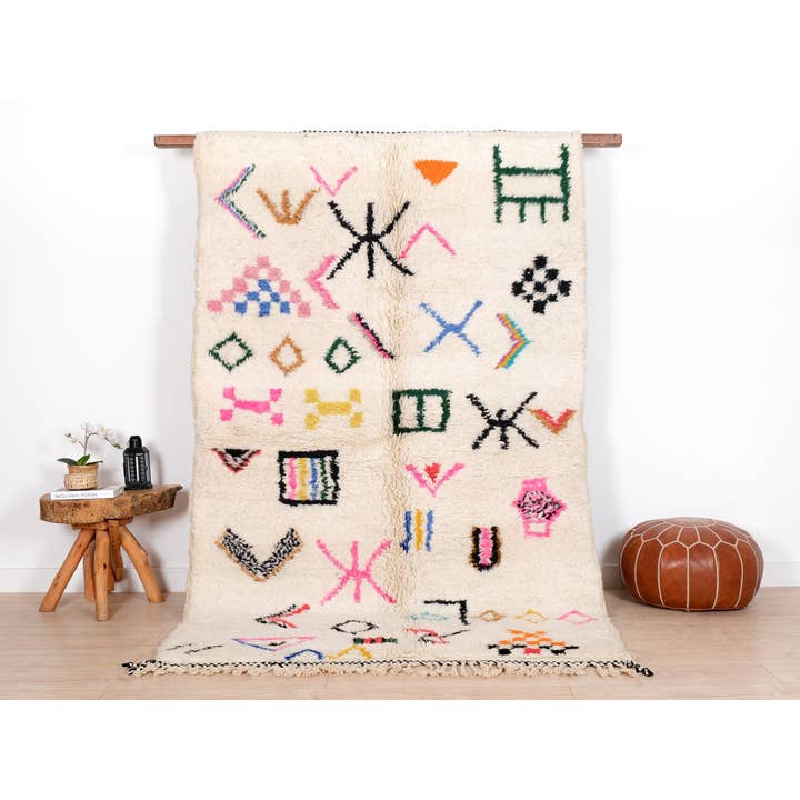 Moroccan White Shag Rug, Handwoven Moroccan Berber Area rug for wholesale by Moroccan Woven Treasures