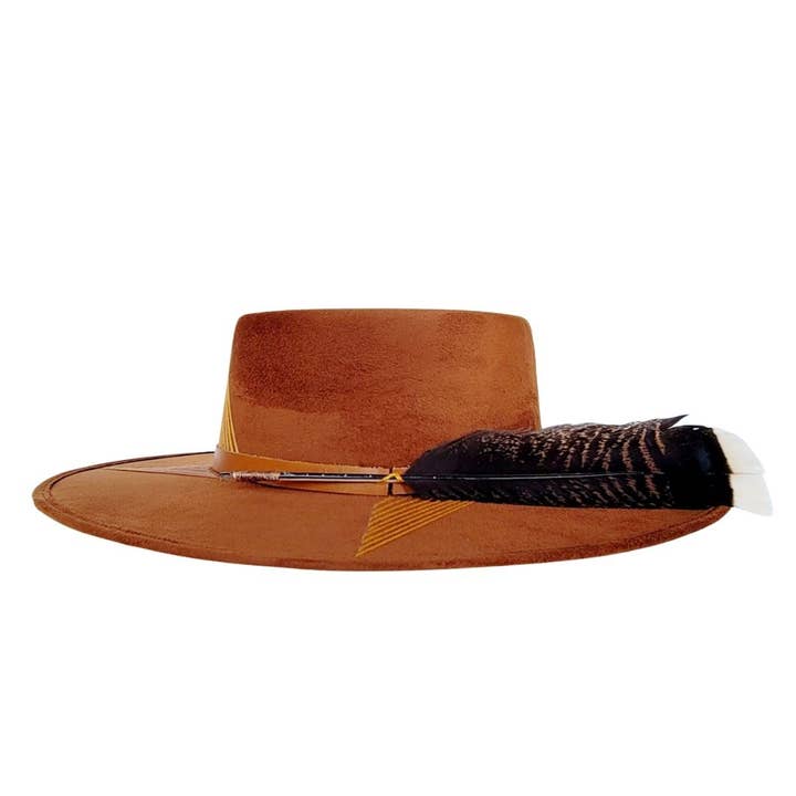 Tobacco GISELLE Gambler Crown Hat for wholesale on Faire