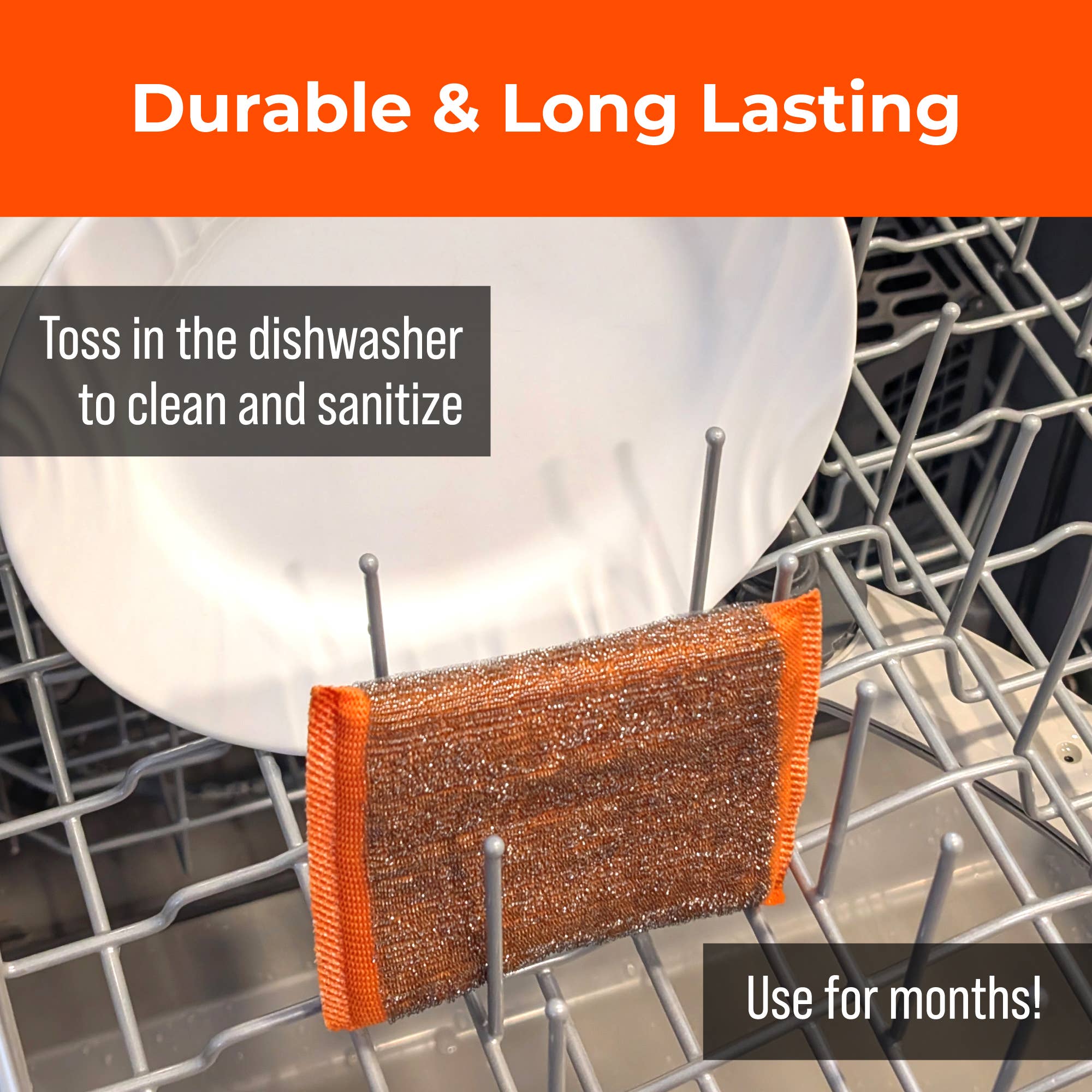 Braize - Wholesale Cleaning Sponge - Heavy-Duty Steel Wool Scrubber Sponges – 4-Pack4