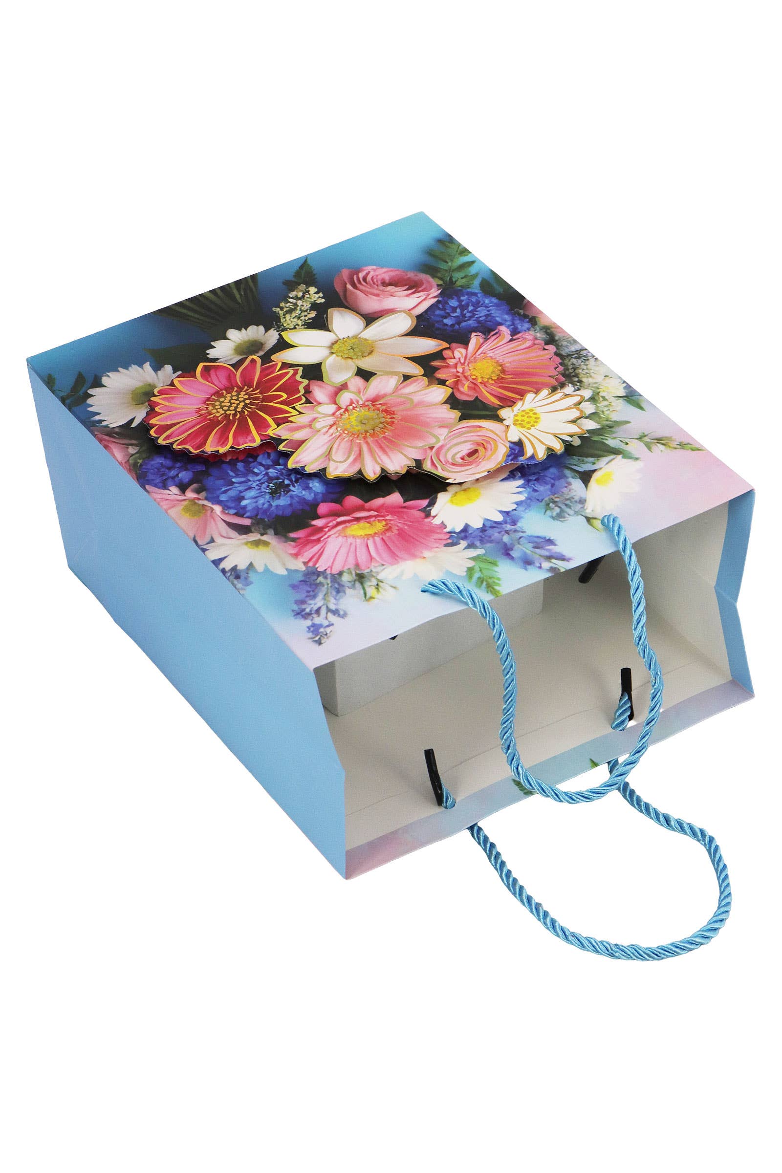 ASSORTITI Borsa regalo in carta opaca floreale margherita 3D - 12 pezzi in vendita all'ingrosso su Faire3