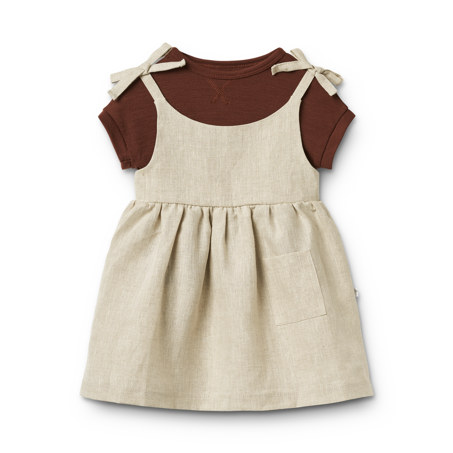 Little Savage - Vendita all'ingrosso Vestito - Bambini - Abito in lino con spalline e fiocchi2
