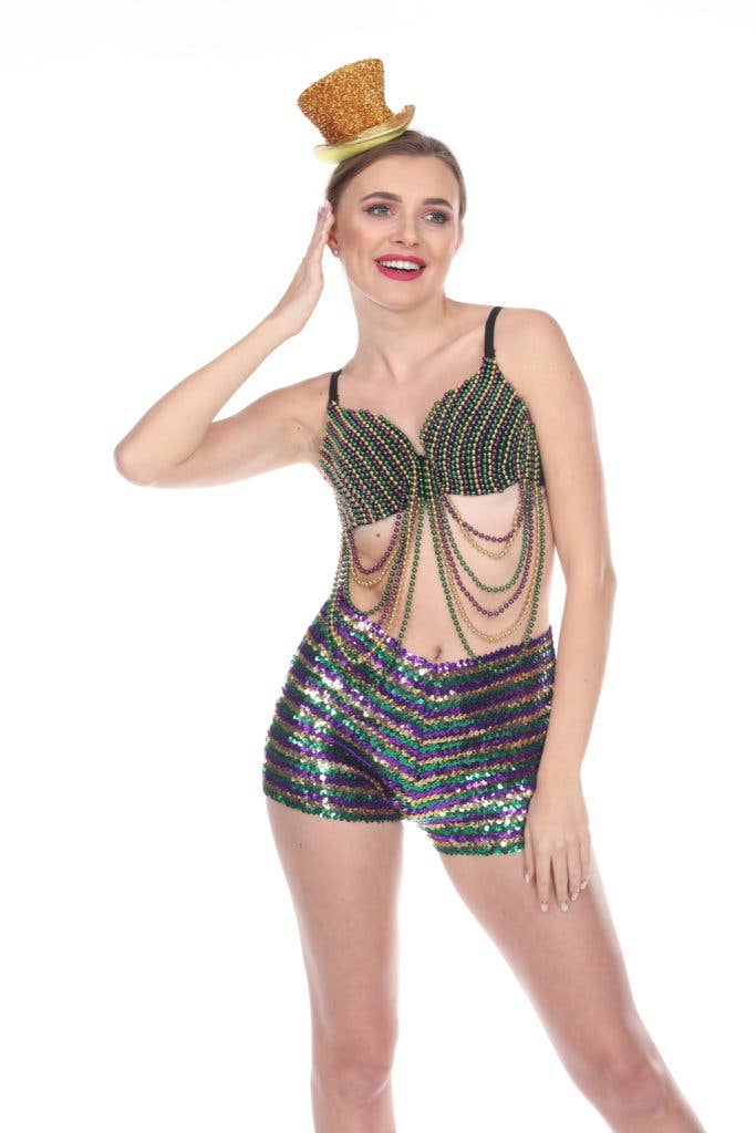 MLT 3053 - Bra  - Mardi Gras with Swags for wholesale on Faire3
