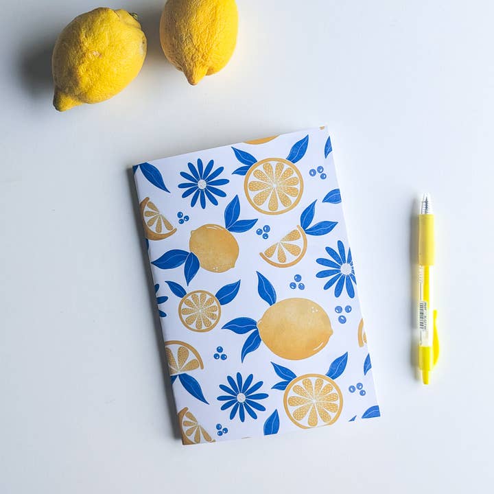 Avril & Novembre - Venta al por mayor Cuadernos - Libreta rayada con grapas - Limones - A5 o A6