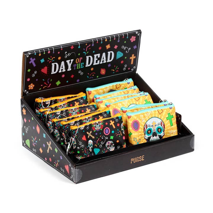 Day of the Dead PVC Purse for wholesale by Puckator Ltd