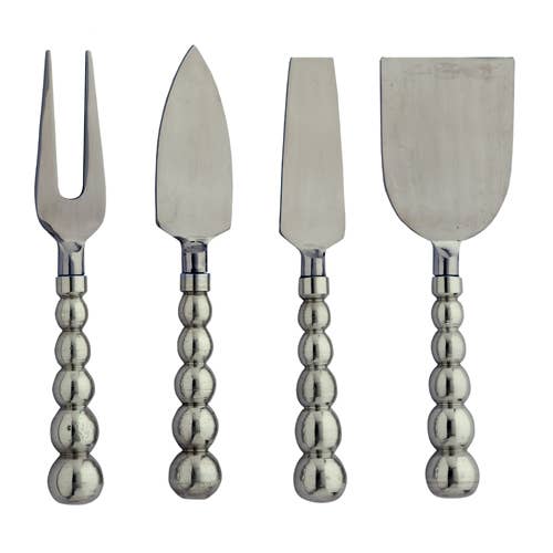 India Handicrafts Inc - Wholesale Cheese Spreader - Aluminum Beaded Cheese Tools, Set of 4