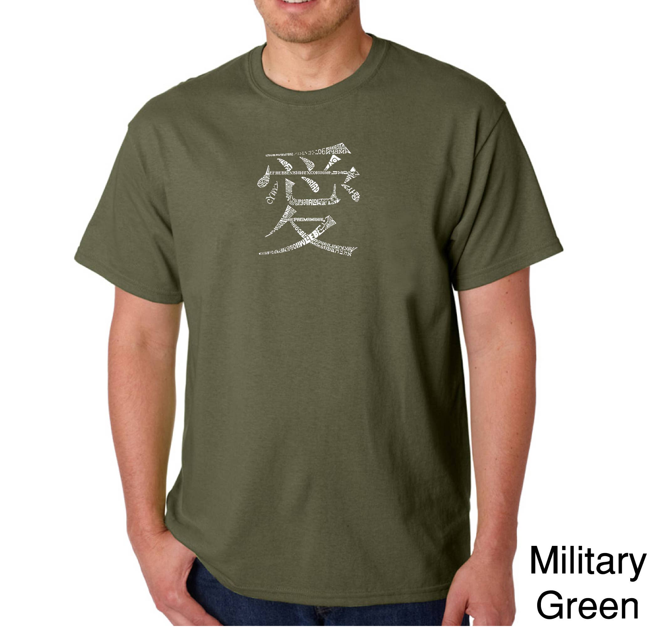 LA Pop Art – wholesale Screen printed t-shirt – Men′s – LA Pop Art Men's Word Art T-shirt - Love in 44 Languages4