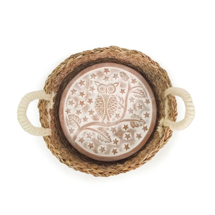 KORISSA - Wholesale Baking Dish - Handmade Bread Warmer & Wicker Basket - Owl Round4