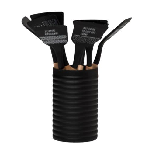 SALE Silicone Turners In Black Crock S/8 for wholesale by Totalee Gift